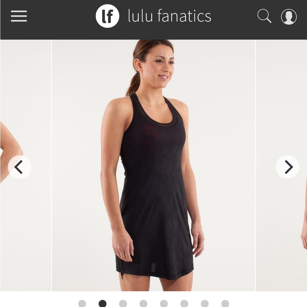 Lululemon It's A Cinch Dress P2p 16.5 Jacquard Black Medium ~ 8 10 Mesh 887